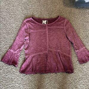 Magenta Bell Sleeve peplum Top